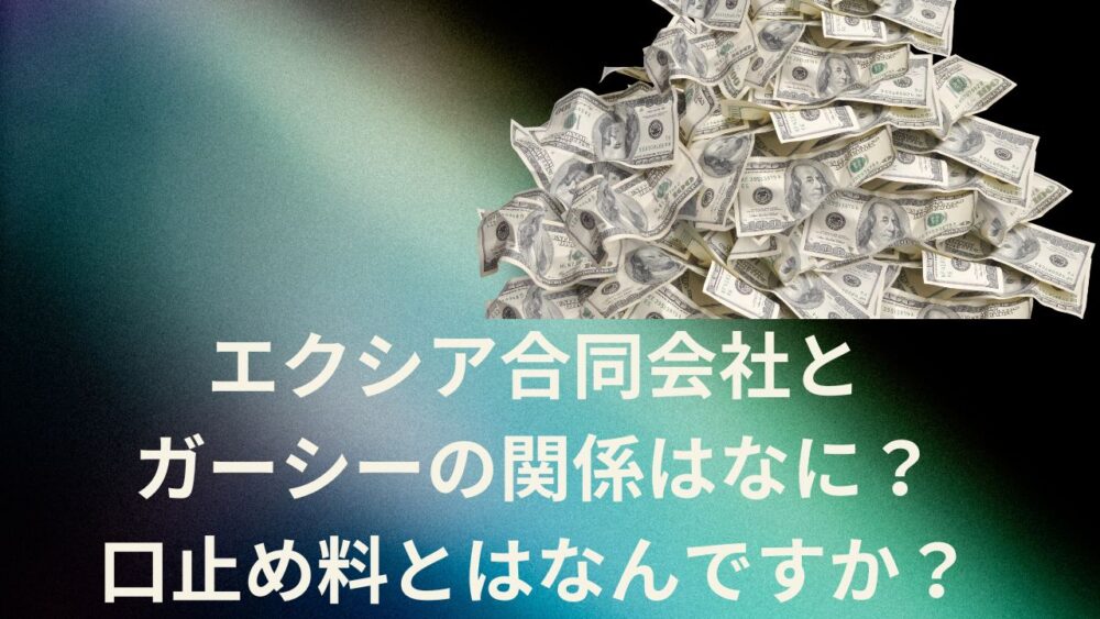 エクシア合同会社とガーシーの関係はなに？口止め料とはなんですか？