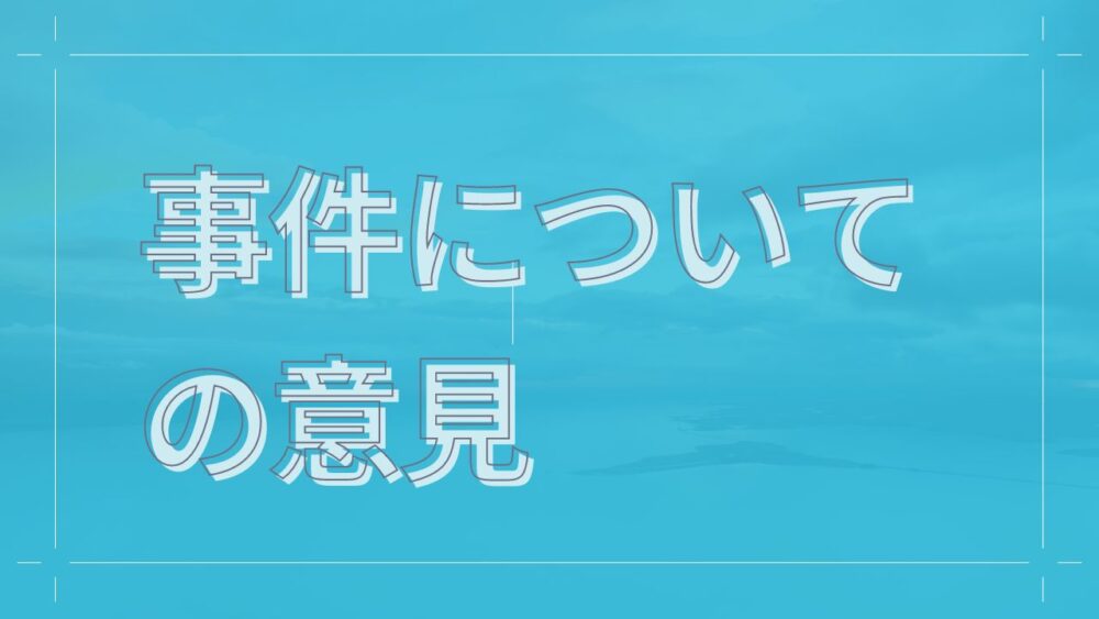 事件についての意見