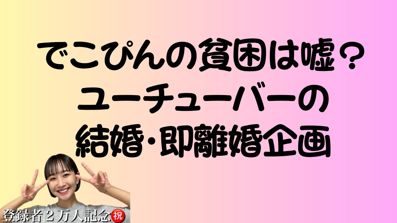 でこぴんの貧困は嘘？のアイキャッチ画像