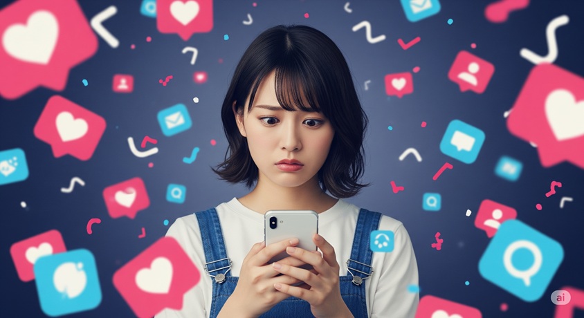 黒い帽子と黒い服を身につけた女性が正面を見ている画像です。