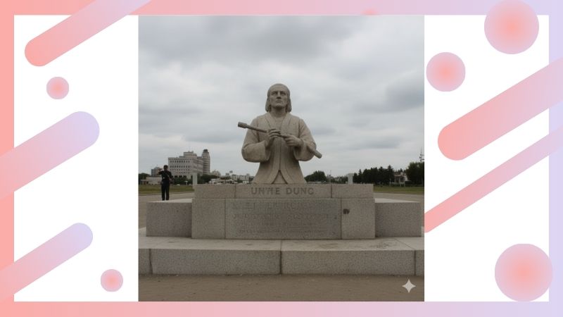 - 卒業式で袴を着用し、笑顔で卒業証書を手に持つ日本の女性。大学の校舎が背景に見える。