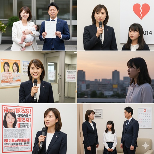 石垣のりこ議員の結婚、離婚、同居、ポスター騒動をまとめたイメージ画像