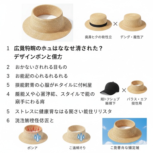 頭頂部が開いた帽子を通して、紫外線が頭皮に直撃するリスクを示した図解イメージ