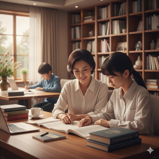 幼少期から高い教育投資と精神的サポートを受けている家庭環境のイメージ