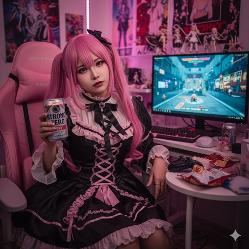 完璧なメイクと人間味のある「隙」のギャップを表現する、リラックスした日本人女性のイメージ