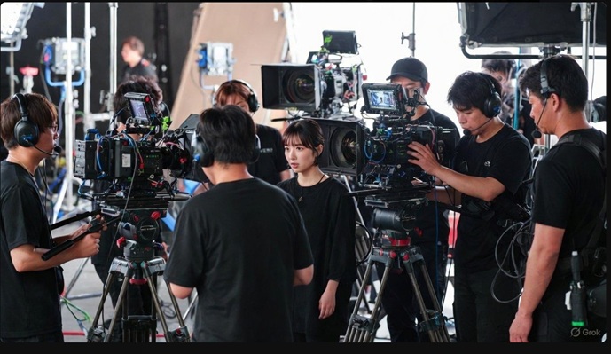 多忙を極める日本のテレビドラマ撮影現場の様子