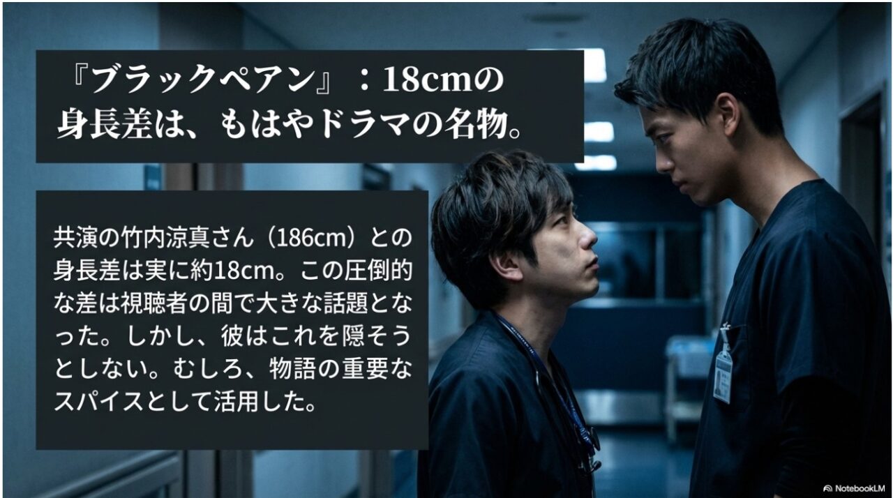 ドラマ『ブラックペアン』における二宮和也と竹内涼真の18cmの身長差