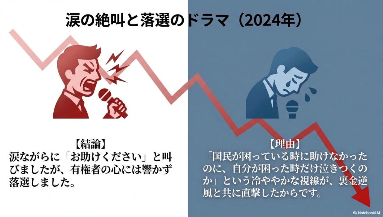 2024年の選挙で涙ながらに絶叫し落選した丸川珠代のイメージ