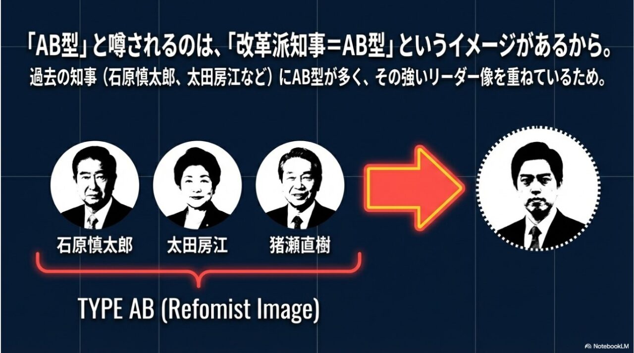 改革派知事にAB型が多い傾向と吉村洋文へのイメージ投影