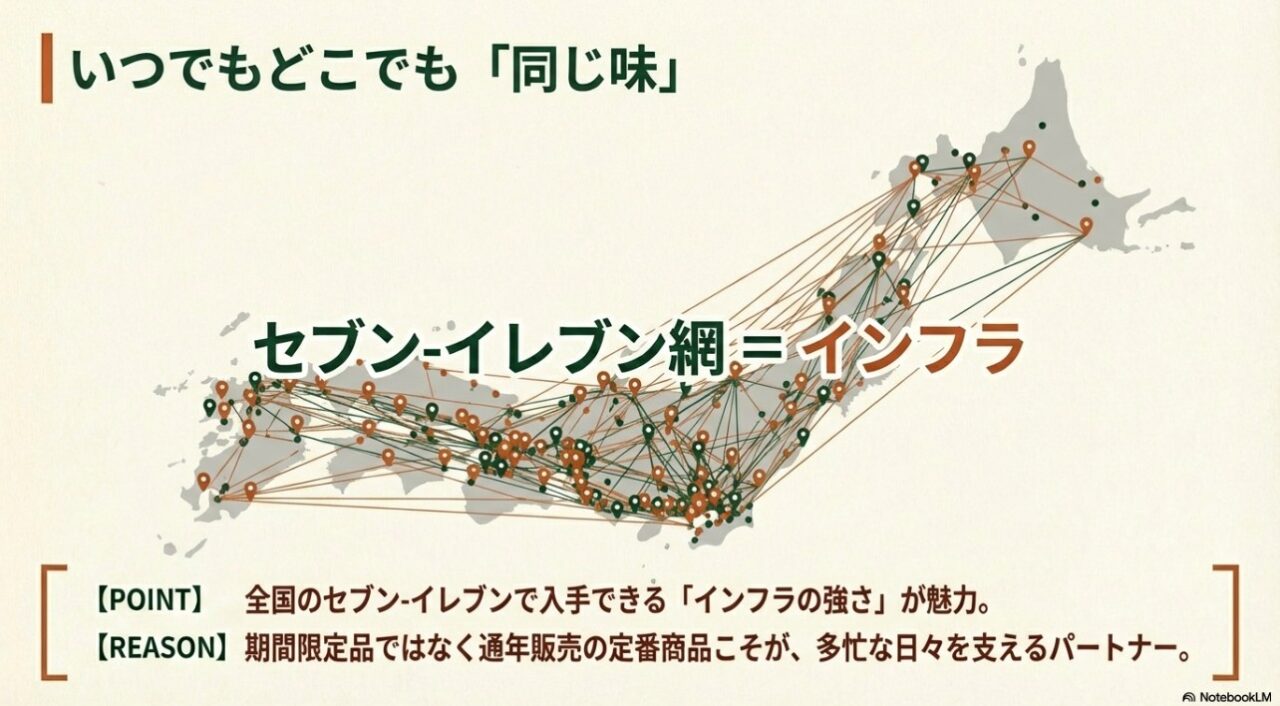 日本全国を網羅するセブンイレブンの店舗網をインフラとして表現した日本地図