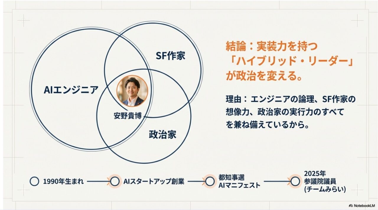 AIエンジニアから政治家へ、安野貴博の経歴とハイブリッド・リーダー像