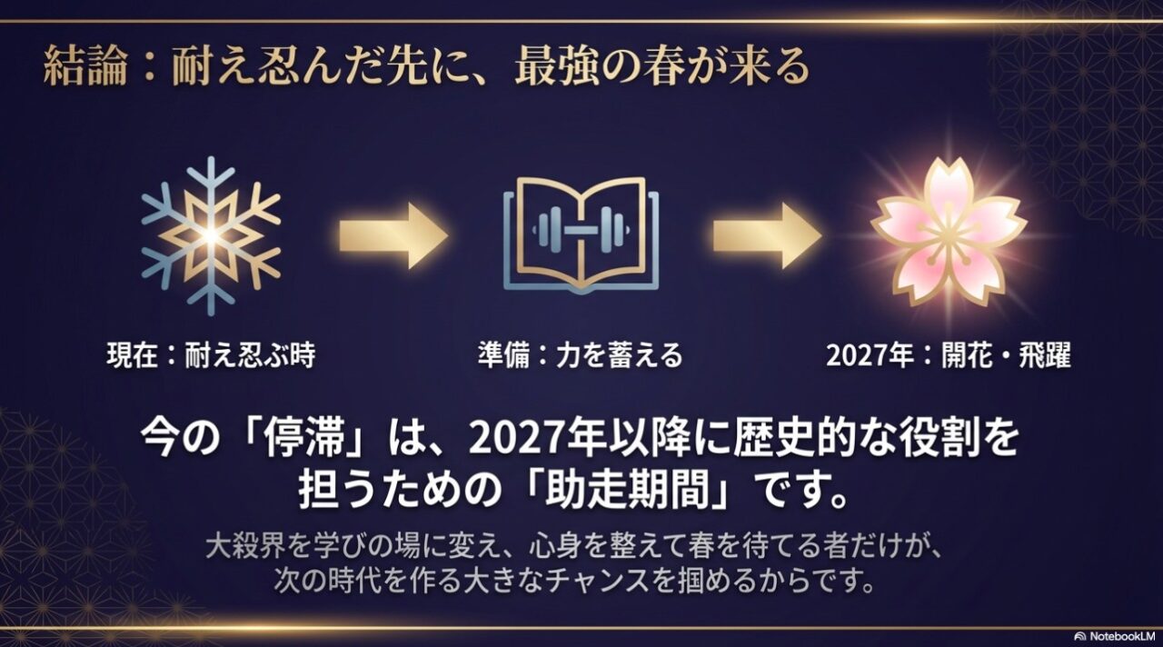 停滞期を経て2027年の開花・飛躍へと向かう復活のステップ