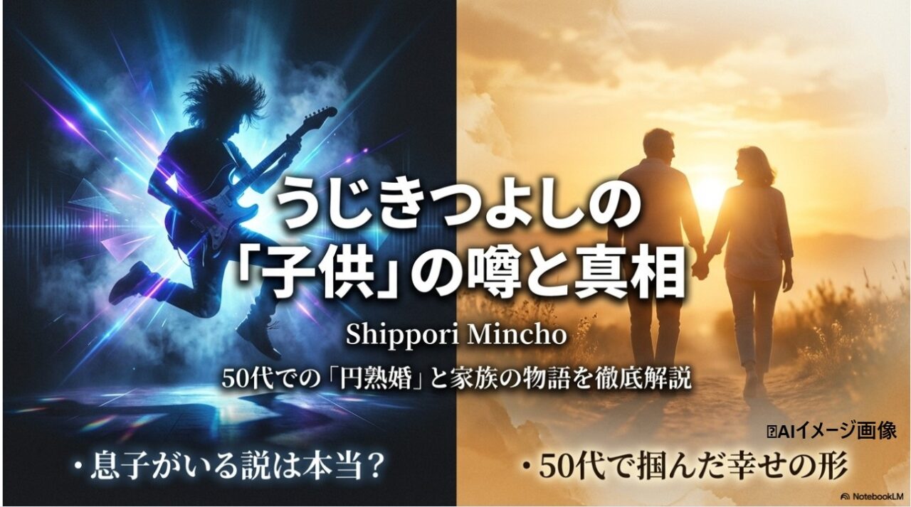 うじきつよしの子供の噂と50代での結婚の真相を解説したアイキャッチ画像