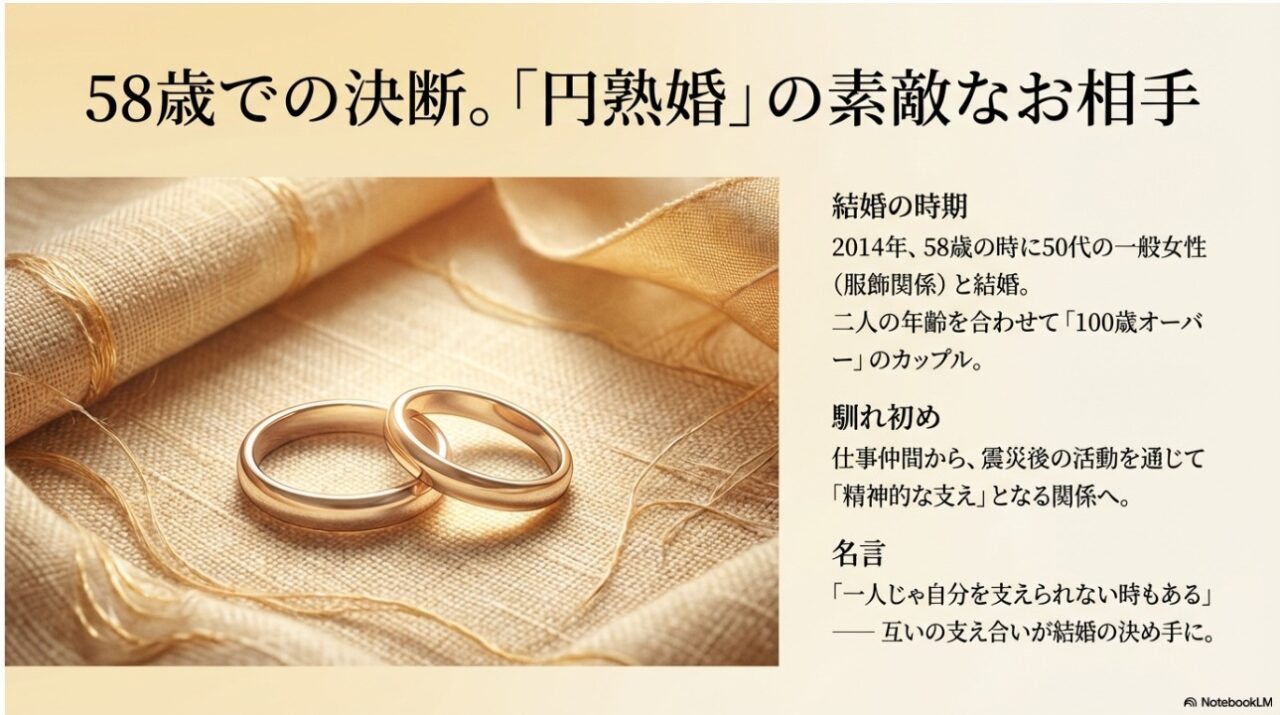 うじきつよし58歳での円熟婚。50代一般女性である妻との馴れ初めと結婚指輪のイメージ