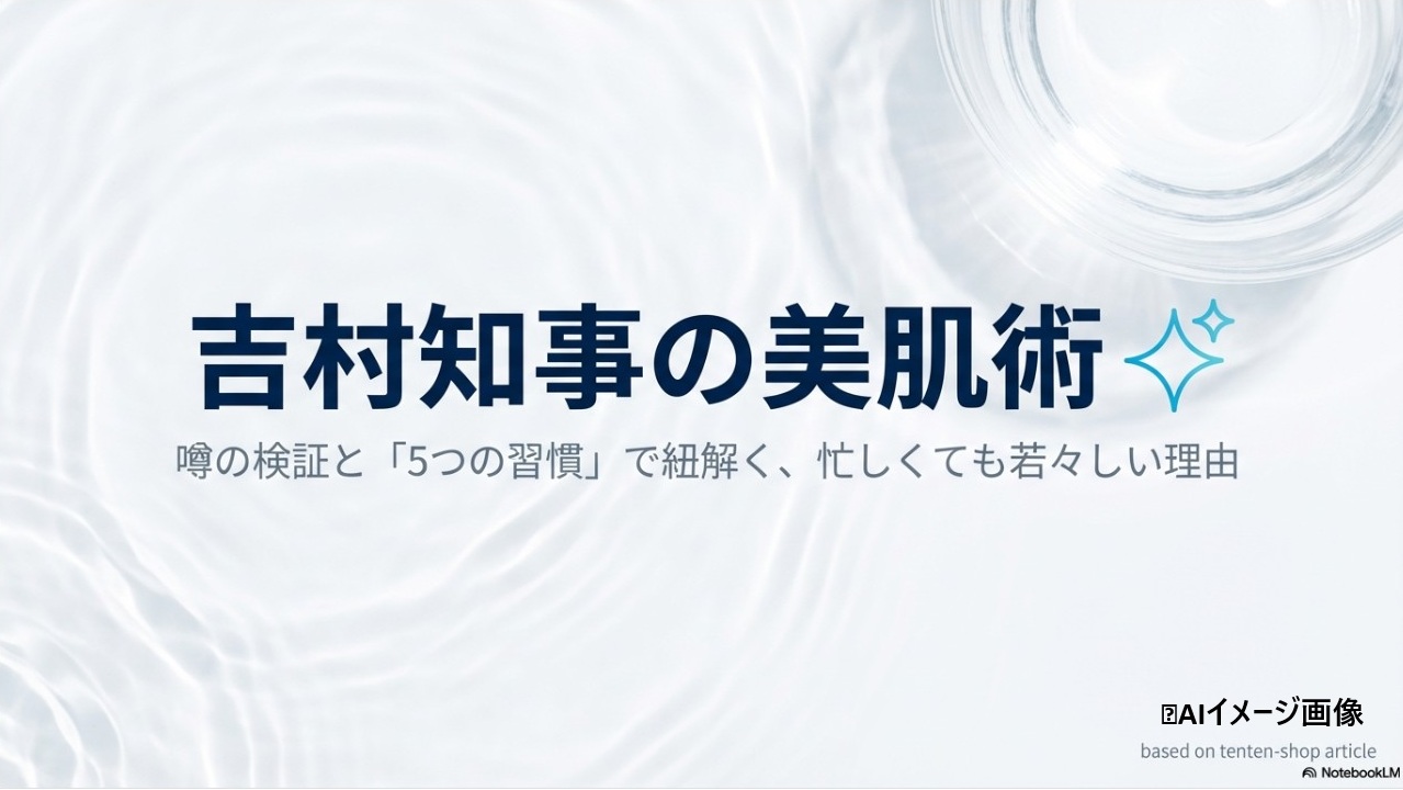 吉村洋文さんの美肌術と忙しくても若々しさを保つ5つの習慣を解説するアイキャッチ画像