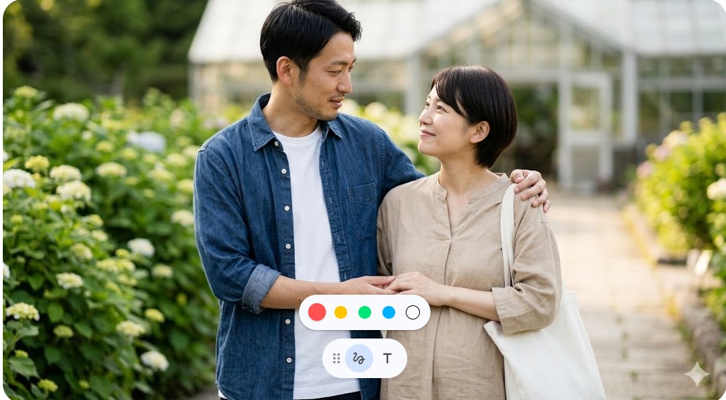 自然豊かな場所で仲睦まじく歩く日本人夫婦の姿