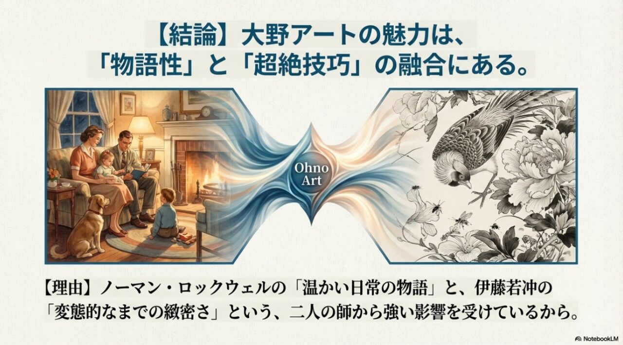ノーマン・ロックウェルと伊藤若冲から影響を受けた大野智の物語性と緻密な技術の融合